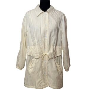 Andy Johns Vintage Raincoat Windbreaker | White | Women’s Medium